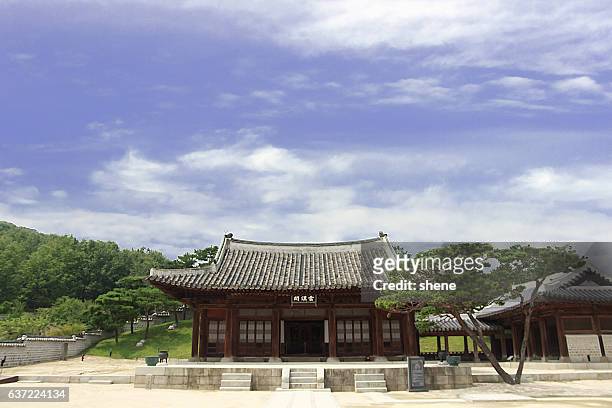 korean style built structure in suwon - suwon fotografías e imágenes de stock