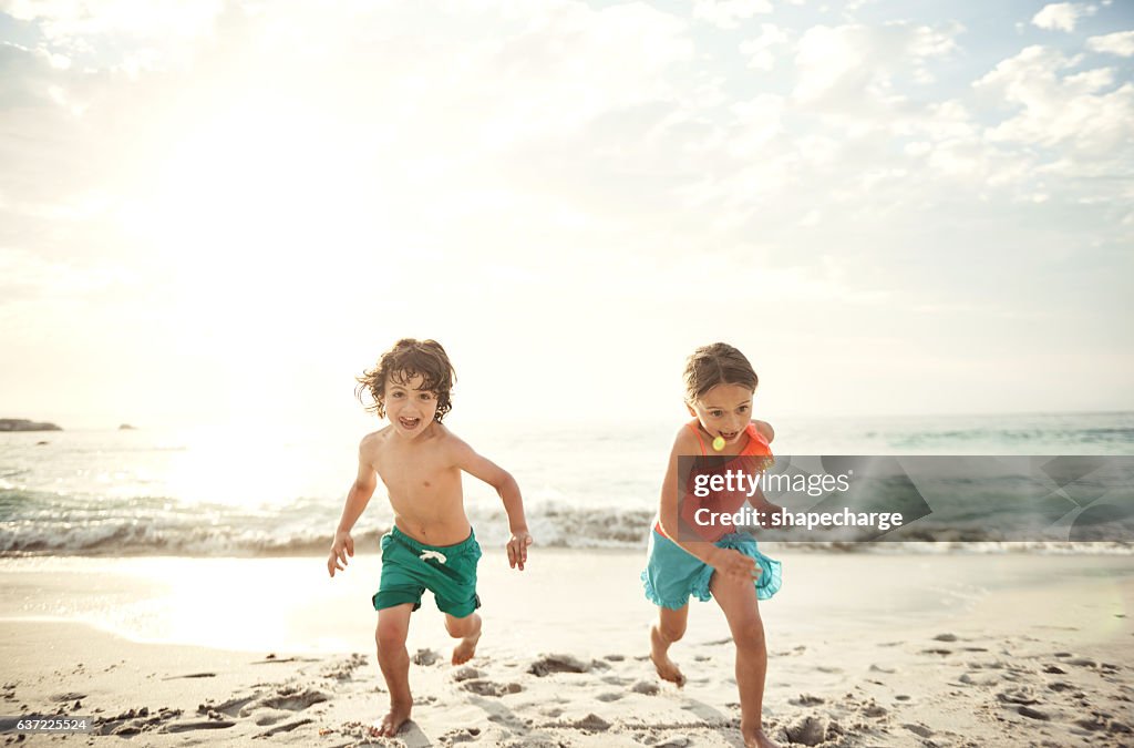 Racing each other across the sand