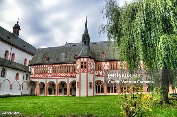 kloster eberbach (eberbach abbey) - eltville am rhein - il nome della rosa stockfoto's en -beelden