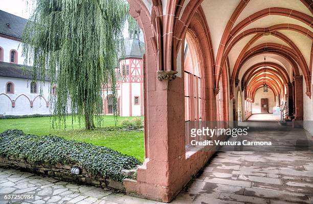 kloster eberbach (eberbach abbey) - eltville am rhein - il nome della rosa stockfoto's en -beelden