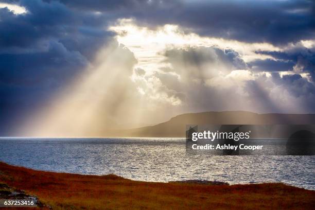 jacobs ladders over the inner sound between applecross and raasay, with the isle of skye in the distance, scotland, uk. - raasay stock pictures, royalty-free photos & images