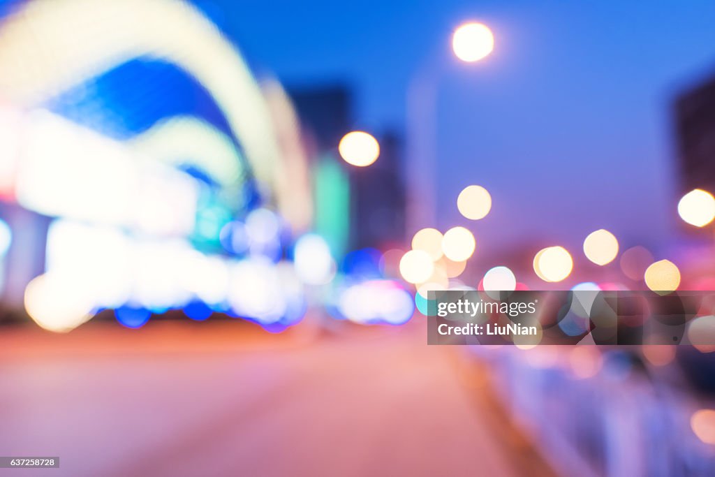 Modern urban night lights defocused abstract background