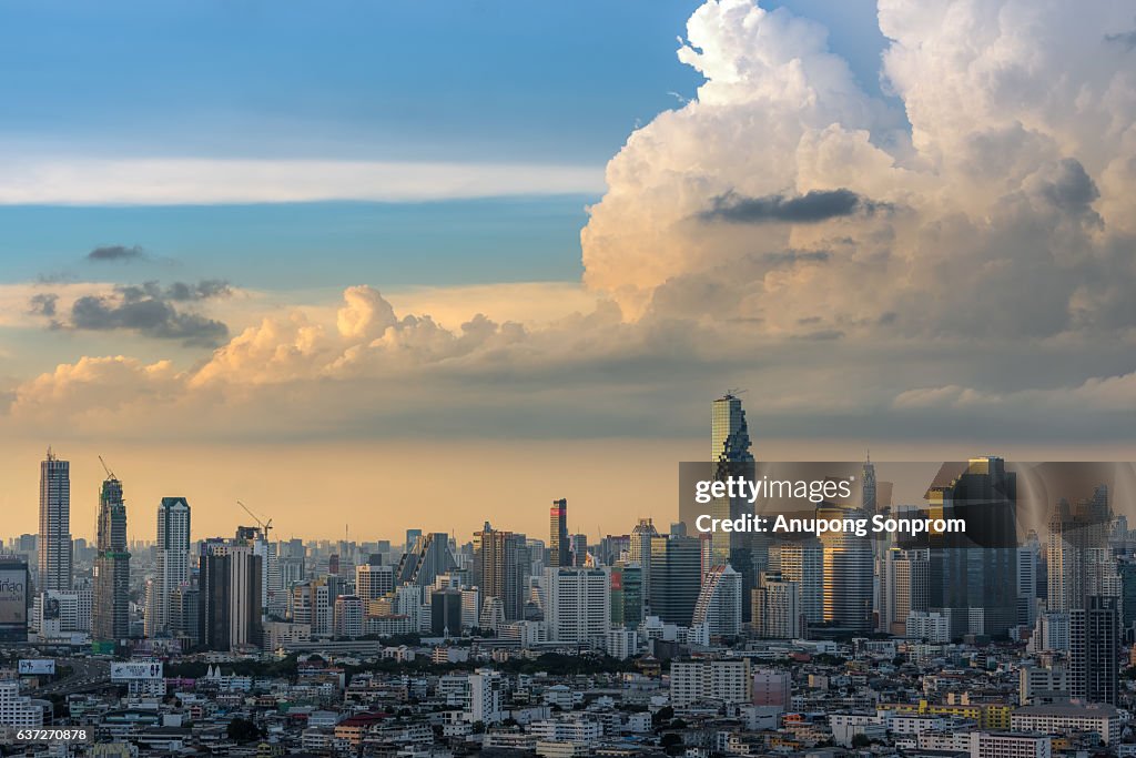 Bangkok city and sunrise ,Thailand