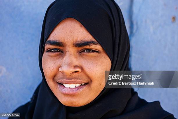 young muslim girl in southern egypt - middle east and africa stock pictures, royalty-free photos & images