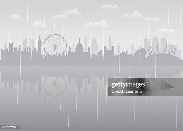 london (buildings are complete, moveable and highly detailed) - canary wharf stock illustrations