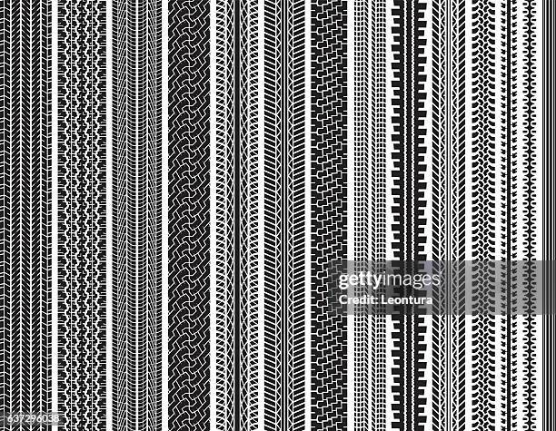 bildbanksillustrationer, clip art samt tecknat material och ikoner med tire tracks (seamless) - tire vehicle part