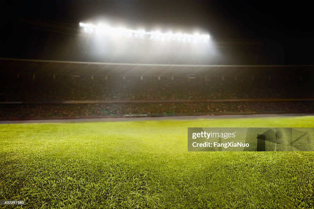 Blick auf den Fußballplatz des Fußballs