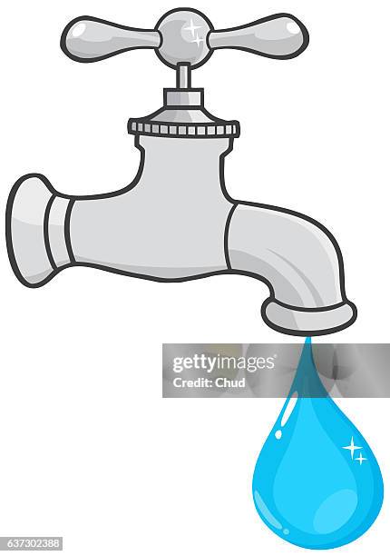 water faucet with water drop - rainwater basin stock pictures, royalty-free photos & images