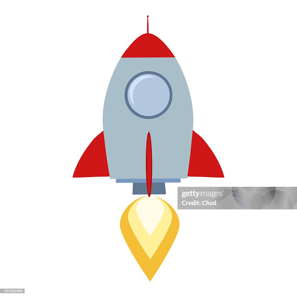 Rocket Start Up Concept Flat Style