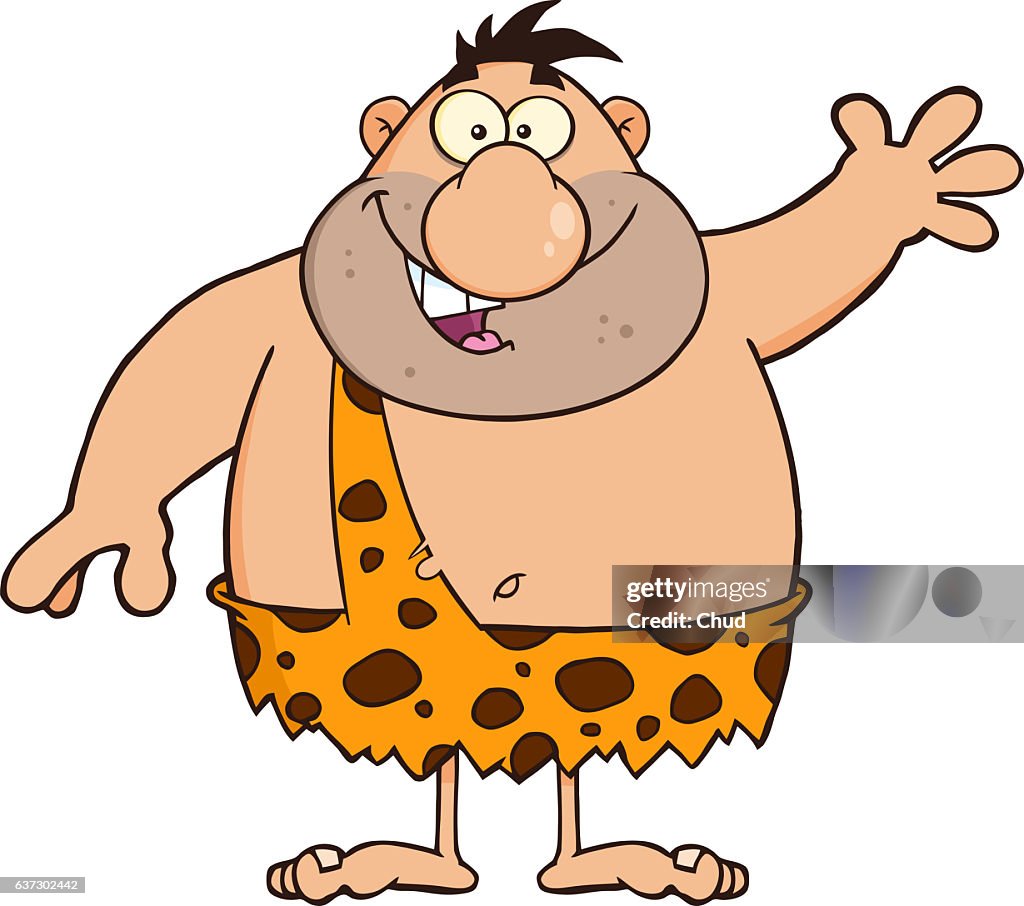 Funny Caveman Cartoon Character Waving High-Res Vector Graphic - Getty  Images