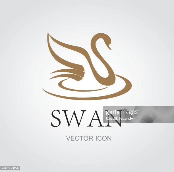abstract swan symbol - swan stock illustrations