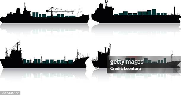 container ships - cargo ship stock illustrations