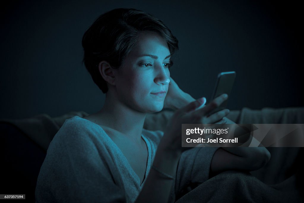 Close Up of a Woman on Her Smart Phone