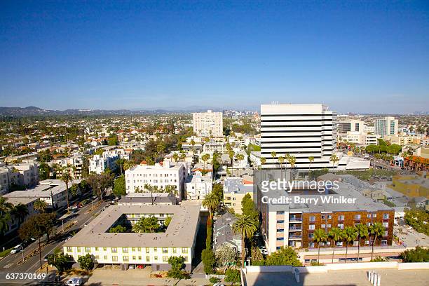 buildings from high up in sta monica - santa monica stock pictures, royalty-free photos & images