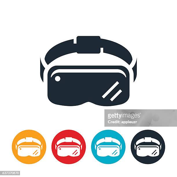 illustrazioni stock, clip art, cartoni animati e icone di tendenza di headset di realtà virtuale - realtà virtuale