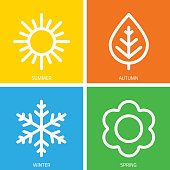 Vector icons of seasons.