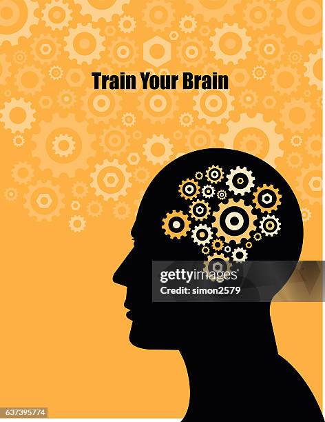ilustrações de stock, clip art, desenhos animados e ícones de train your brain concept background - cabeça humana