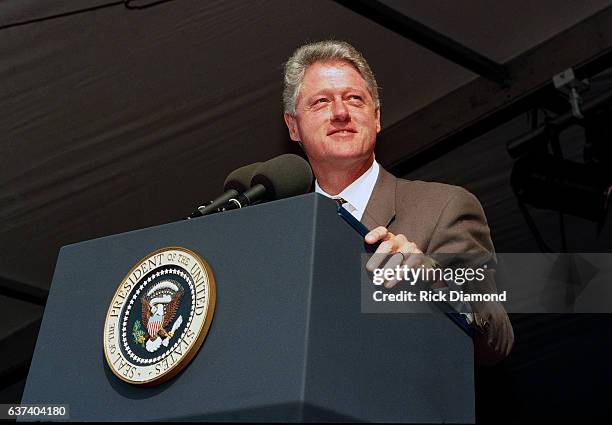 Atlanta President Bill Clinton attends rally at Centennial Olympic Park in Atlanta Georgia November 18, 1996 (Photo By Rick Diamond/Getty Images