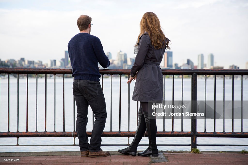 A couple taking in the view