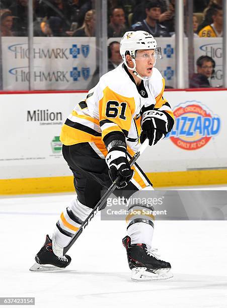 Steve Oleksy of the Pittsburgh Penguins ""skates against the Carolina Hurricanes at PPG Paints Arena on December 28, 2016 in Pittsburgh, Pennsylvania.