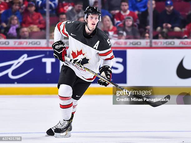 Thomas Chabot of Team Canada skates during the 2017 IIHF World Junior Championship quarterfinal game against Team Czech Republic at the Bell Centre...
