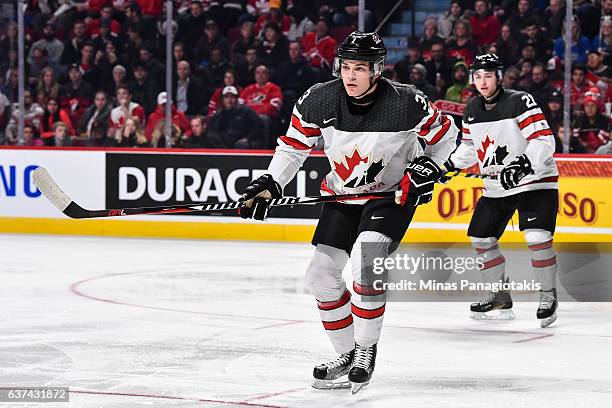 Noah Juulsen of Team Canada skates during the 2017 IIHF World Junior Championship quarterfinal game against Team Czech Republic at the Bell Centre on...