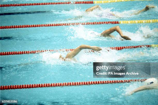 East Germany's Kornelia Ender on her way to winning gold, the first East German to win an Olympic swimming gold