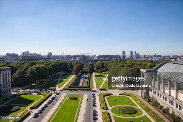 panorama of brussels - le cinquantenaire stock pictures, royalty-free photos & images