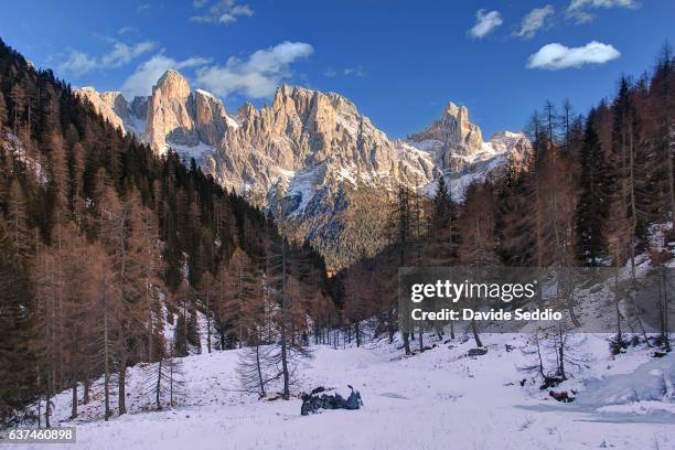 pale group in the dolomites - san martino di castrozza stockfoto's en -beelden