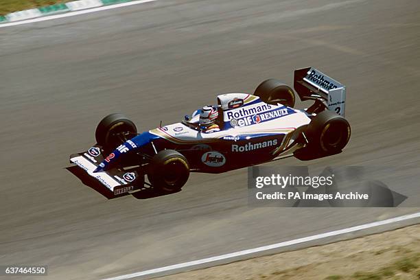 Nigel Mansell testing the Williams Renault FW16