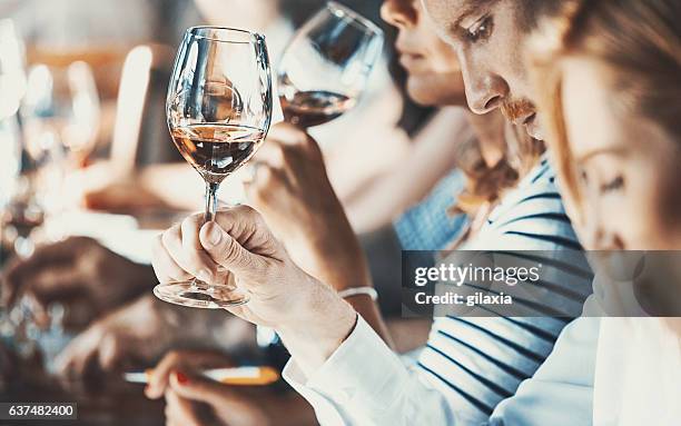 wine tasting event. - taste stock pictures, royalty-free photos & images