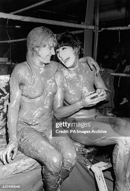 *contains adult content* Action from female mud wrestling