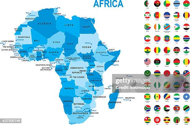 blue map of africa with flag against white background - democratic republic of the congo map stock illustrations