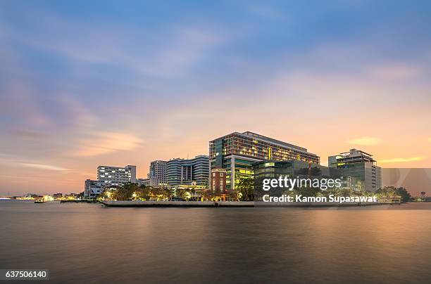 siriraj the great hospital in bangkok thailand - bangkok night stock pictures, royalty-free photos & images