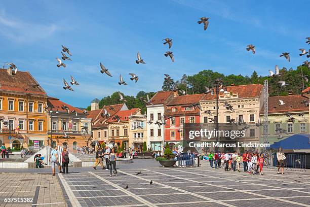 brasov council square - brasov romania stock pictures, royalty-free photos & images