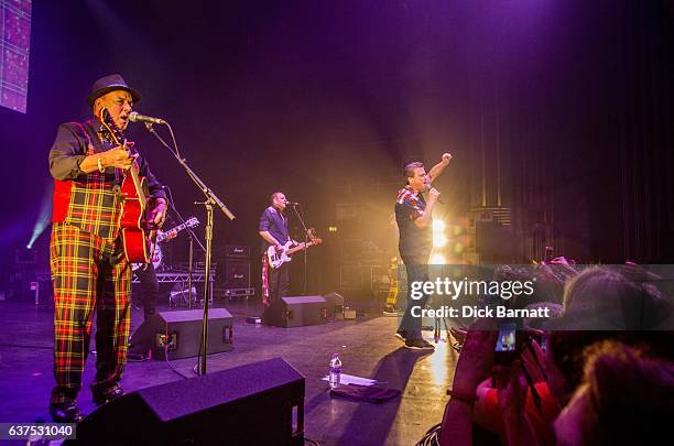 Alan Longmuir and Les McKeown of the Bay City Rollers perform on stage at the Eventim Apollo, Hammersmith, London, 14th December 2016.