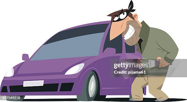auto thief - stealing stock illustrations