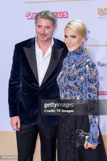 Judith Rakers and Andreas Pfaff attend the Deutscher Radiopreis 2016 on October 6, 2016 in Hamburg, Germany.