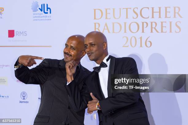 Yared Dibaba and Benjamin Dibaba attend the Deutscher Radiopreis 2016 on October 6, 2016 in Hamburg, Germany.