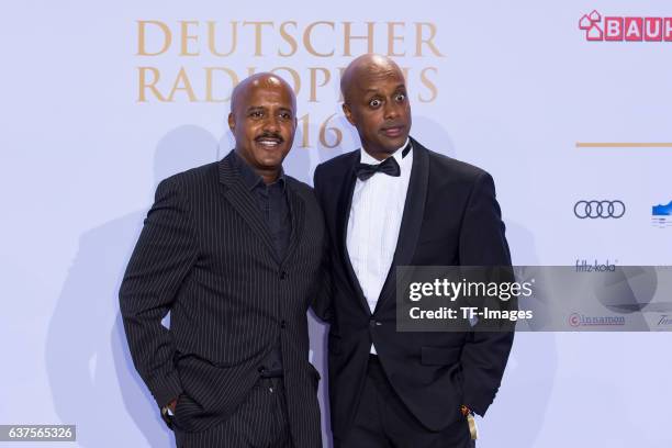 Yared Dibaba and Benjamin Dibaba attend the Deutscher Radiopreis 2016 on October 6, 2016 in Hamburg, Germany.