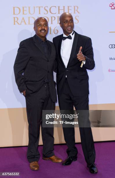 Yared Dibaba and Benjamin Dibaba attend the Deutscher Radiopreis 2016 on October 6, 2016 in Hamburg, Germany.