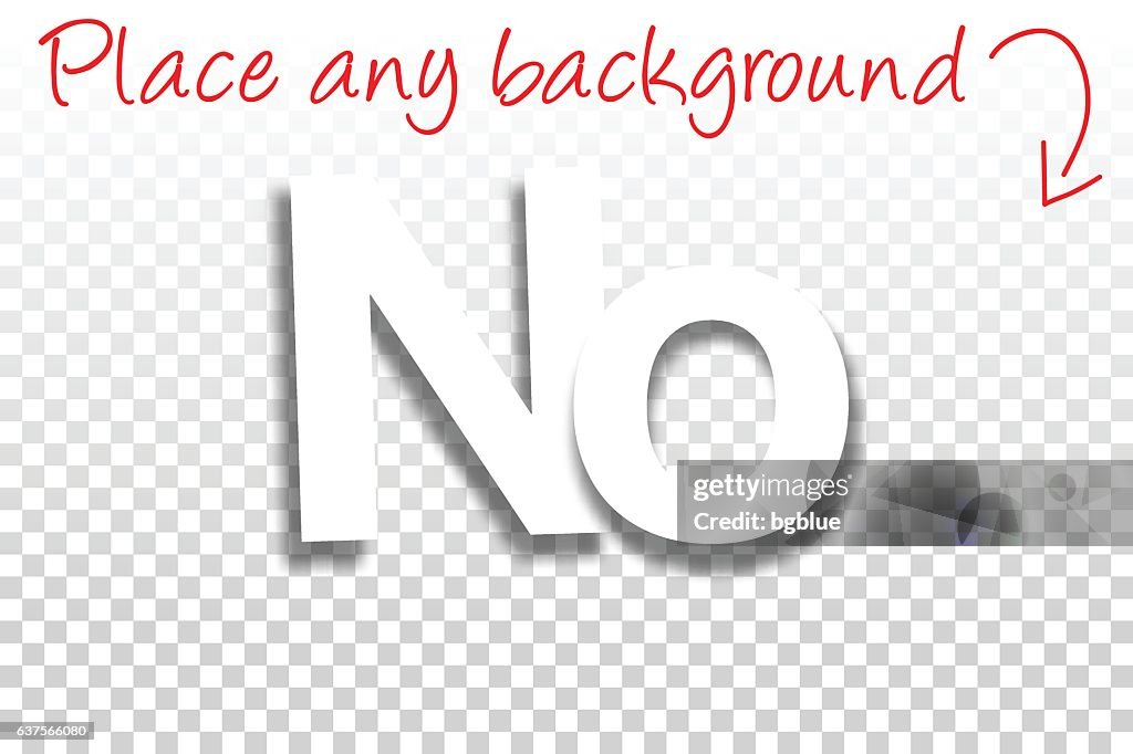 No Sign for Design - Paper Font - Blank Background