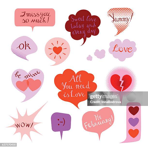 think-bubbles set. - passionate speech stock illustrations