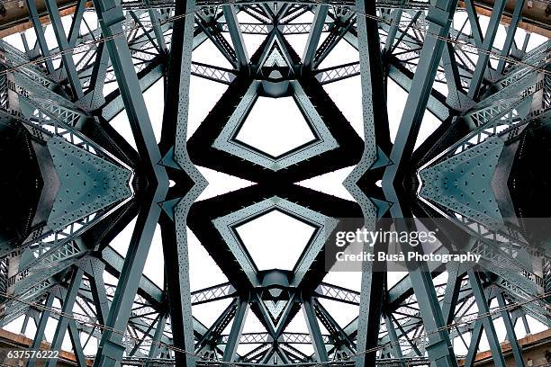 abstract image: kaleidoscopic image of steel structural beams - carpet decor stock-grafiken, -clipart, -cartoons und -symbole