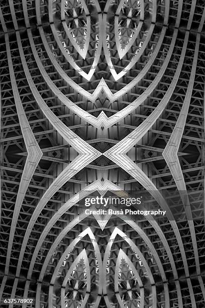abstract image: kaleidoscopic image of steel structural beams - fantasy factory stock illustrations