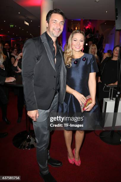Ruth Moschner and Marco Schreyl attend the premiere of the Mary Poppins musical at Stage Apollo Theater on October 23, 2016 in Stuttgart, Germany.