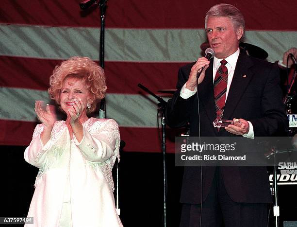 Rock and Roll, Country Music and Rockabilly Hall of Fame member Singer/Songwriter Brenda Lee and Georgia Governor Zell Miller attend fundraiser...
