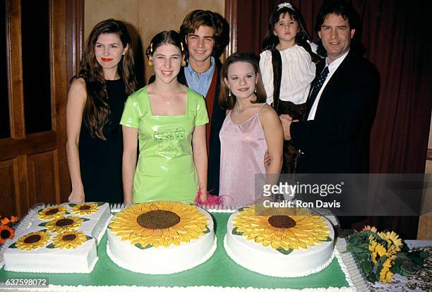 The cast of Blossom actress Finola Hughes, actress Mayim Bialik, actor Joey Lawrence, actress Jenna Von Oy, actress Courtney Chase and actor Ted Wass...