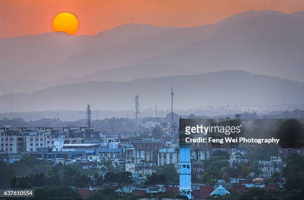 sunset at islamabad, pakistan - islamabad stock pictures, royalty-free photos & images