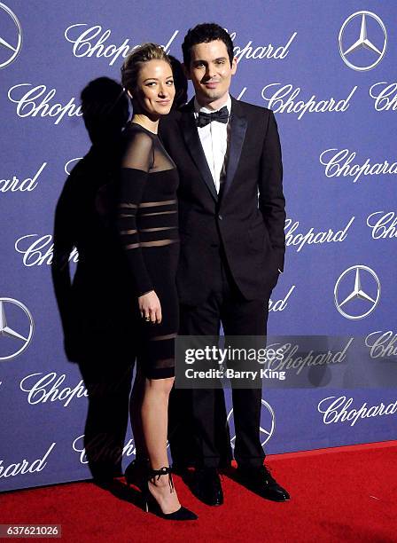 Director Damien Chazelle and actress Olivia Hamilton attend the 28th Annual Palm Springs International Film Festival Film Awards Gala at the Palm...